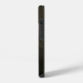 Modern zwart goudmonogram iPhone hoesje (Linkerkant)