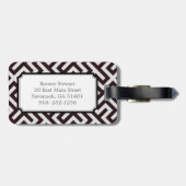 Modern zwart Griekse sleutel geometrisch patroon m Bagagelabel (Achterkant horizontaal)