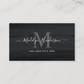 Modern Zwart Grijs Borstel QR Code Social Media Visitekaartje (Voorkant)