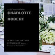 Modern zwart grijs bruiloft