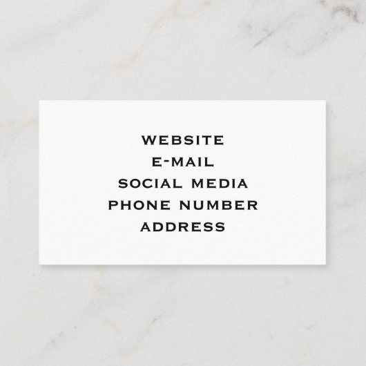 Modern zwart grijs bruin graniet marmeren steen visitekaartje (Achterkant)
