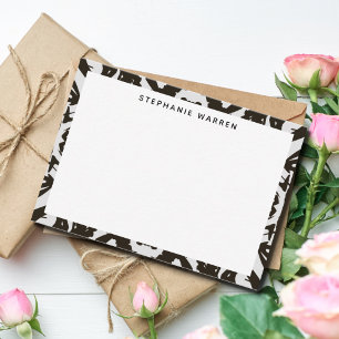 Modern Zwart Grijs Decoratieve Border Flat Note Ka Notitiekaartje