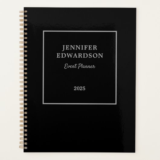 Modern zwart grijs elegant professioneel bedrijf planner (Voorkant)