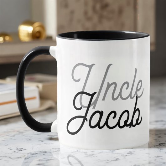 Modern Zwart Grijs en Wit Voor De Coole Oom Mok