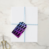 Modern zwart & grijs geometrisch patroon cadeaulabel (Met Touw)