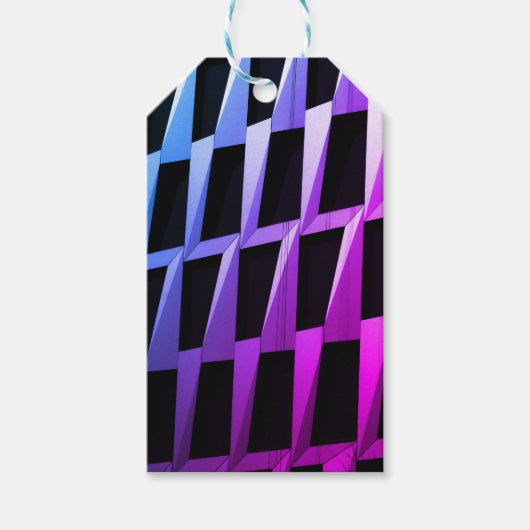 Modern zwart & grijs geometrisch patroon cadeaulabel (Voorkant)