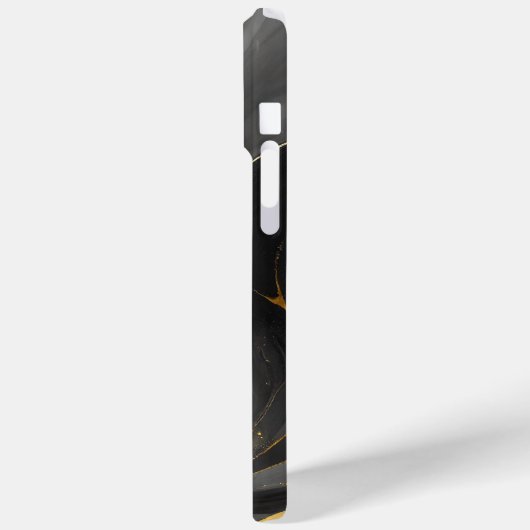 Modern Zwart Grijs Goud Elegant Marmer Case-Mate iPhone Case (Achterkant / Links)