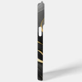 Modern Zwart Grijs Goud Elegant Marmer Case-Mate iPhone Case (Achterkant / Rechts)
