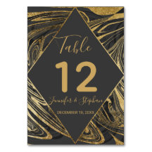 Modern Zwart Grijs Goud Marmeren Werveltafel Numme