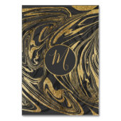 Modern Zwart Grijs Goud Marmeren Werveltafel Numme Kaart (Achterkant)