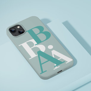 Modern Zwart & Grijs initiaal minimal modern iPhone 16 Pro Hoesje