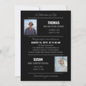 Modern Zwart Grijs Leven Viering Dubbel Memorial Kaart (Voorkant)