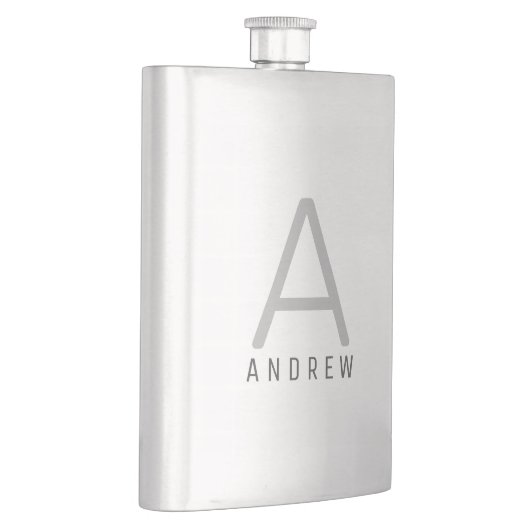 Modern zwart grijs monogram op maat flacon (Rechts)