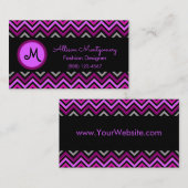 Modern zwart, grijs, Paars, roze en warm roze Visitekaartje (Voorkant / Achterkant)