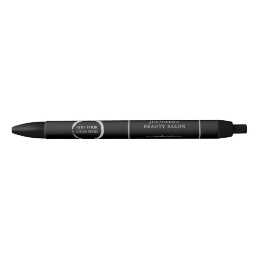 Modern zwart grijs professionele promotie logo zwarte inkt pen (Voorkant)