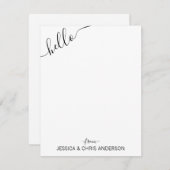 Modern zwart grijs script gesclanteerd Hallo van p Notitiekaartje (Voorkant / Achterkant)