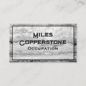 Modern zwart grijs wit graniet marmeren steen visitekaartje (Voorkant)