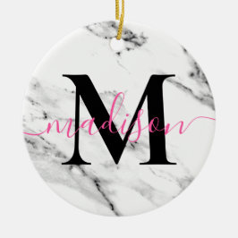 Modern zwart grijs wit marmer patroon kalligrafie keramisch ornament