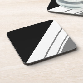 Modern Zwart Grijs Wit Sportief Racing Stripes Bier Onderzetter