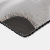 Modern Zwart Grijs & Zilver Marmeren Swirl Monogra Bureaumat (Hoek)