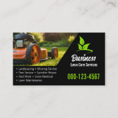 Modern zwart groen grasmaaien landschapsarchitectu visitekaartje (Voorkant)