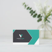 Modern zwart groen visitekaartje (Staand voorkant)