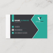 Modern zwart groen visitekaartje (Achterkant)