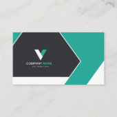 Modern zwart groen visitekaartje (Voorkant)