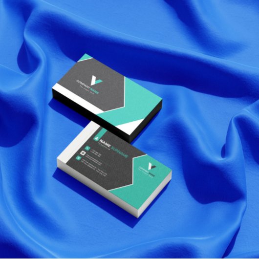 Modern zwart groen visitekaartje