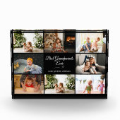 Modern Zwart Grootouder Collage Gift Fotoblokken (Voorkant)