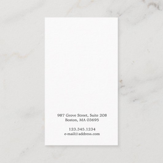 Modern zwart haar meisje oorbel display visitekaartje (Achterkant)