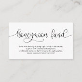 Modern Zwart Hand Geletterd ontwerp, Honeymoon Wis Informatiekaartje (Voorkant)