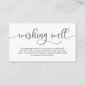 Modern Zwart Hand Geletterd ontwerp, Wishing Well Informatiekaartje (Voorkant)