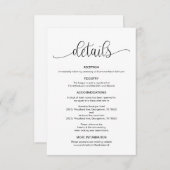 Modern zwart-handgedrukt ontwerp, huwelijksgegeven informatiekaartje (Voorkant / Achterkant)