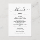 Modern zwart-handgedrukt ontwerp, huwelijksgegeven informatiekaartje (Voorkant)