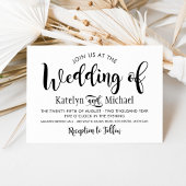 Modern Zwart Handgeschreven Script Bruiloft Kaart