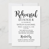 Modern zwart handgeschreven script repetitie diner kaart (Voorkant)