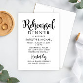 Modern zwart handgeschreven script repetitie diner kaart