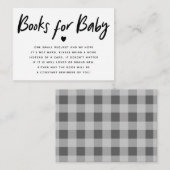 Modern Zwart Hart Baby shower Boekaanvraag Informatiekaartje (Voorkant / Achterkant)