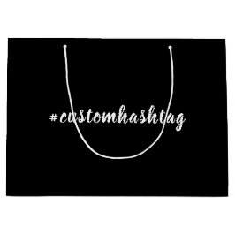 Modern zwart hashtagascript ontwerp groot cadeauzakje