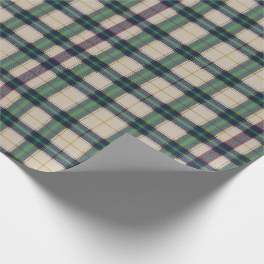 Modern Zwart Horloge Tartan Plaid Classic Blauw Cadeaupapier (Hoek)