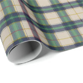 Modern Zwart Horloge Tartan Plaid Classic Blauw Cadeaupapier (Rol Hoek)