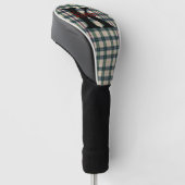 Modern Zwart Horloge Tartan Plaid Classic Blauw Golfheadcover (Schuin)