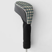 Modern Zwart Horloge Tartan Plaid Classic Blauw Golfheadcover (Schuin)