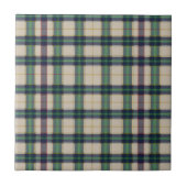 Modern Zwart Horloge Tartan Plaid Classic Blauw Tegeltje (Voorkant)
