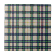 Modern Zwart Horloge Tartan Plaid Classic Blauw