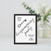 Modern Zwart Housewarming Open Huis Uitnodiging (Staand voorkant)