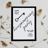 Modern Zwart Housewarming Open Huis Uitnodiging