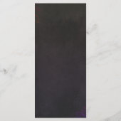 Modern Zwart Houtskool & Gouden Trouwdiner Menu (Achterkant)