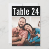 Modern Zwart Huisdier Foto Trouwtafel Nummer Kaart (Voorkant)